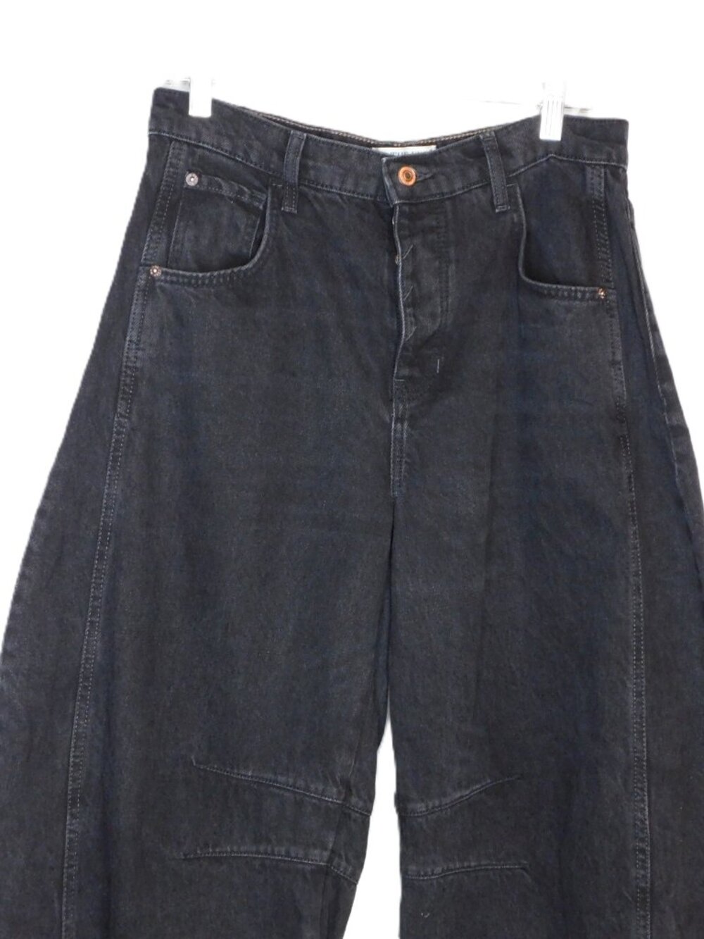 Free People Good Luck Mid Rise Barrel Jeans | Soundwave | Black | VGUC | 28 - Picture 2 of 9